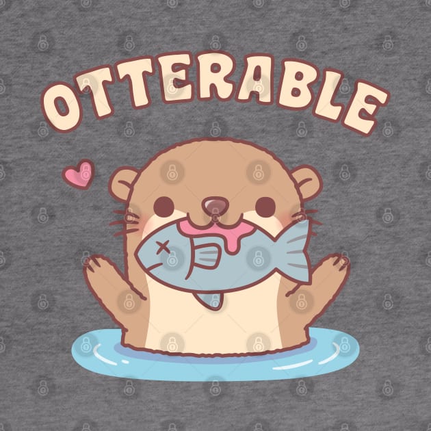 Cute Otter With Fish Otterable Funny by rustydoodle